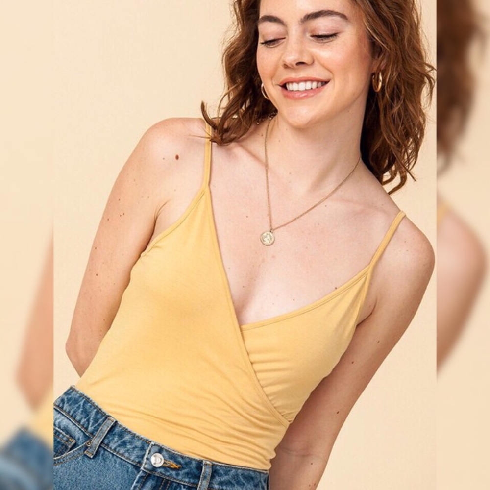 Wrap Front Sleeveless Bodysuit